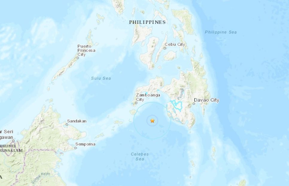 Isang 6.7 na malakas na lindol ang naganap sa baybayin ng Mindanao Island sa Pilipinas